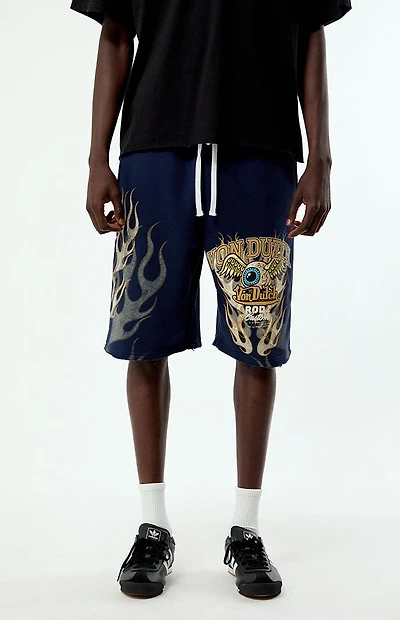 Von Dutch Eyeball Baggy Fleece Sweat Shorts