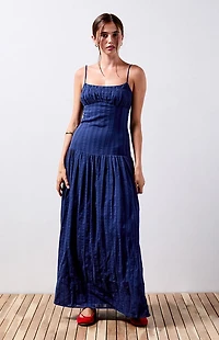 Your Favorite Ava Linen Bustier Maxi Dress