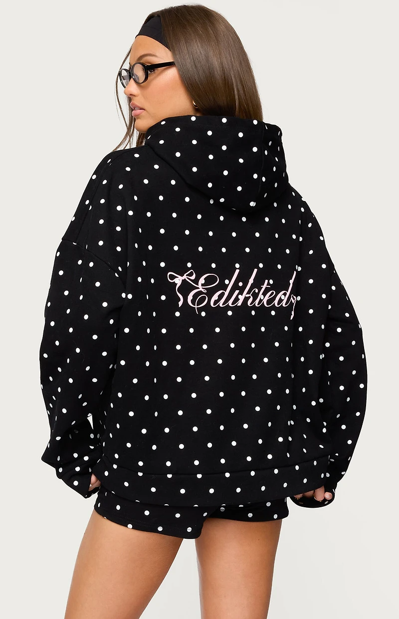 Edikted Chelsie Polka Dot Hoodie