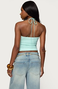 Edikted Zoee Twisted Textured Halter Top