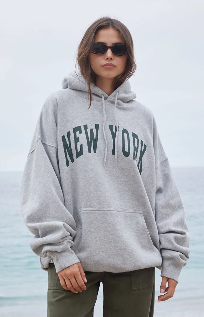 John Galt Silver New York Oversized Hoodie