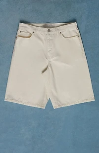 Pacsun Austin Extreme Baggy Denim Shorts Patch Cream