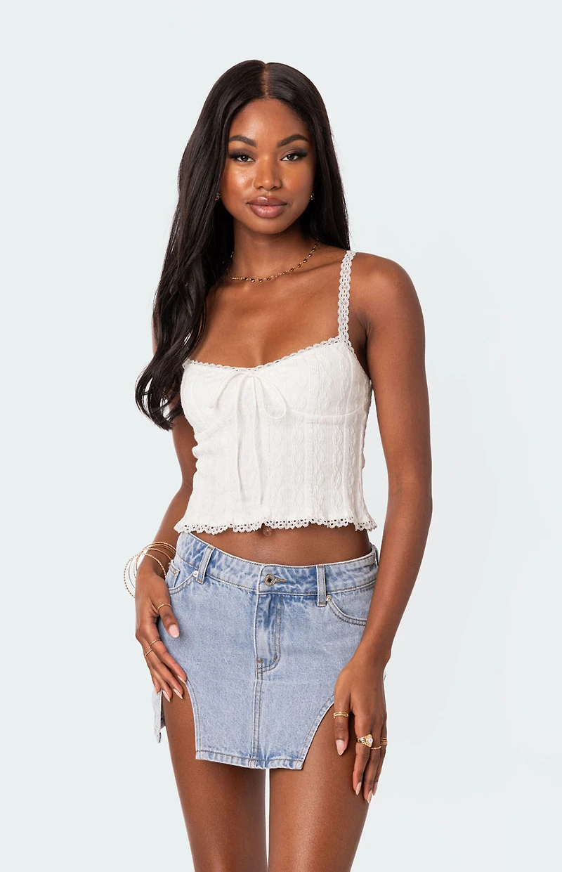 Edikted Lacey Knit Tank Top