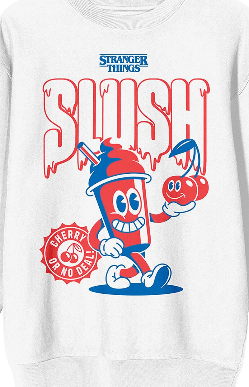 Stranger Things Red and Blue Slush Crew Neck Sweatshirt