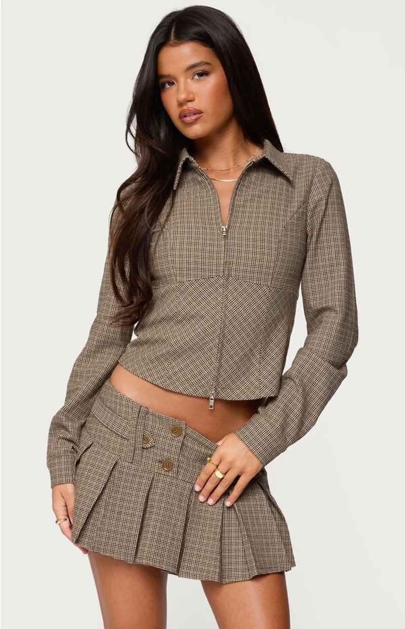 Edikted Lockette Plaid Jacket