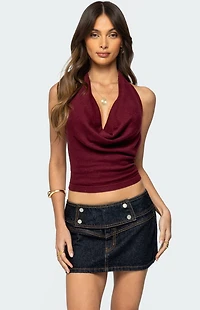 Edikted Kia Cowl Neck Knit Top