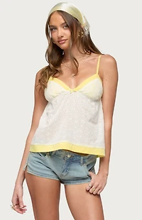 Edikted Mavie Eyelet Babydoll Tank Top
