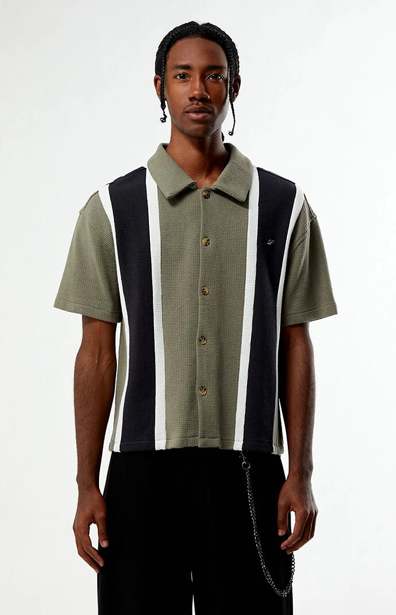 Pacsun Sloan Striped Textured Camp Shirt