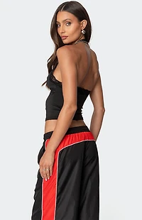 Edikted Cindi Lace Trim Halter Top