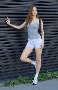 John Galt Melange Lace Trim Tank Top