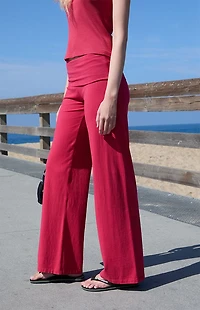 John Galt Red Priscilla Flare Pants