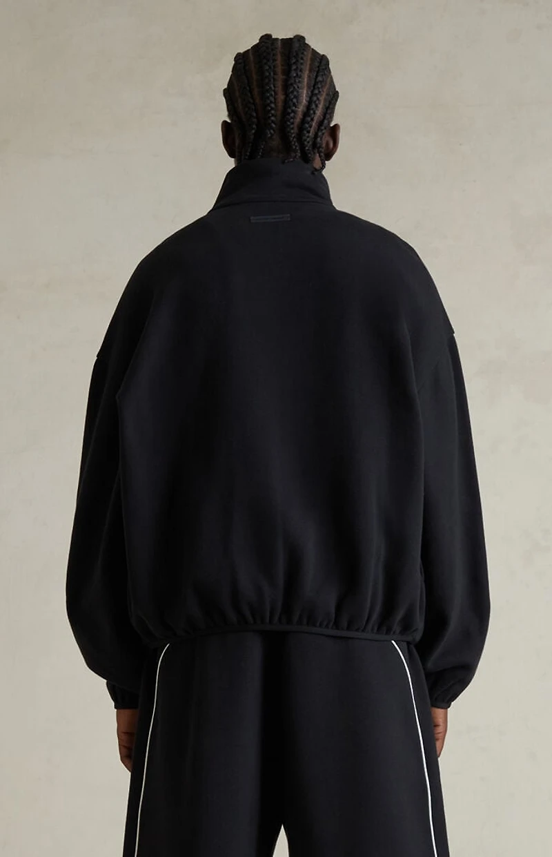 Fear of God ESSENTIALS Jet Black & Cloud White Modern Fleece Track Jacket