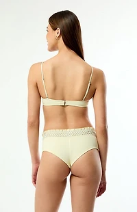 Pacsun Yellow Gingham Alina Smocked Bralette Bikini Top