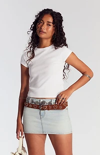 Pacsun Piper Light Indigo Low Rise Denim Micro Skirt