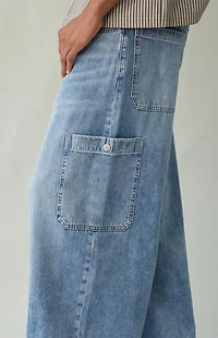 Pacsun Ryder Ultra Baggy Jeans Cargo Light Blue