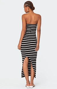 Edikted Knit Back Slitted Maxi Dress