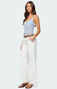 Edikted Contrast Lacey Mesh Tank Top