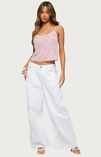 Edikted Bead and Sequin Chiffon Tank Top