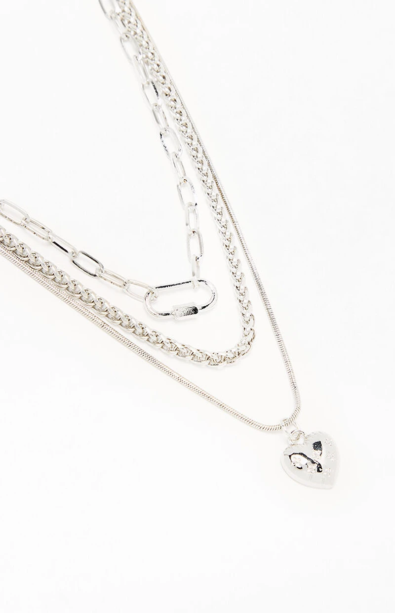 LA Hearts Iris Heart Layered Necklace