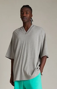 Fear of God ESSENTIALS Dark Heather Oatmeal V-Neck T-Shirt