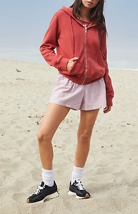 John Galt Red Christy Full Zip Hoodie