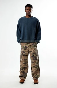 Pacsun Blue Textured Crew Neck Sweater