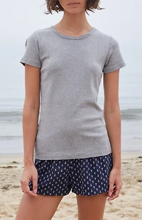 John Galt Black Heather Hailie Short Sleeve Top