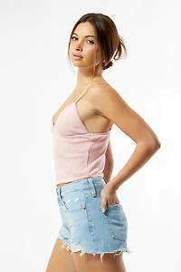 Levi's 501 Light Blue Frayed Denim Shorts