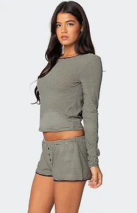 Edikted Suzy Striped Long Sleeve T-Shirt