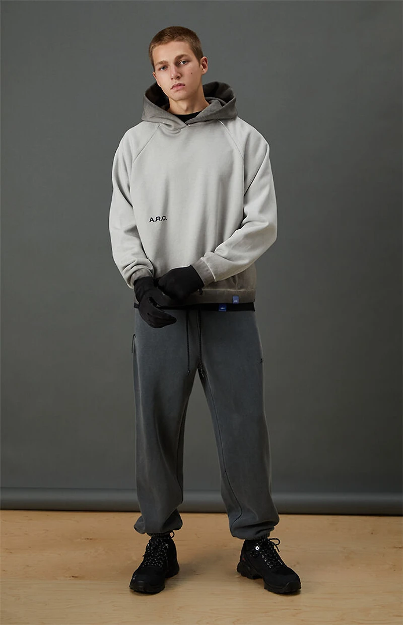 A.R.C. Active Gray Heavyweight Raglan Oversized Fleece Hoodie
