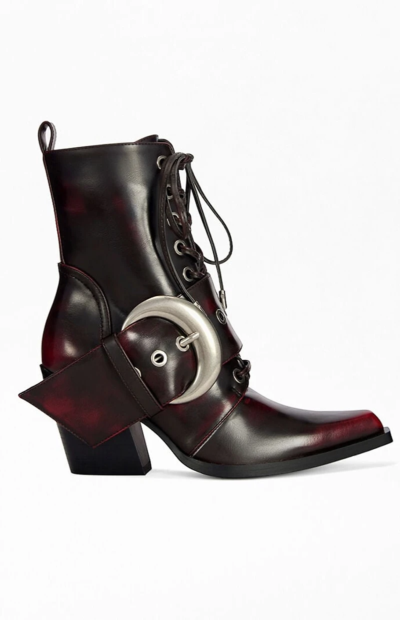 AZALEA WANG Women's Morgan Merlot Block Booties