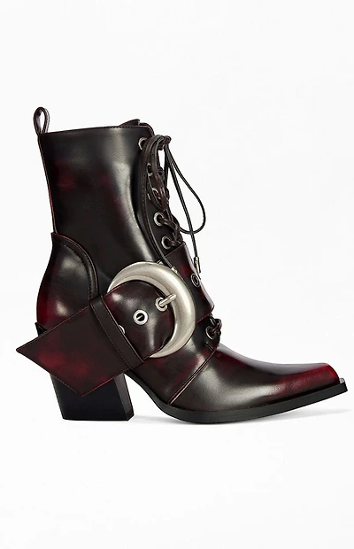 AZALEA WANG Women's Morgan Merlot Block Booties