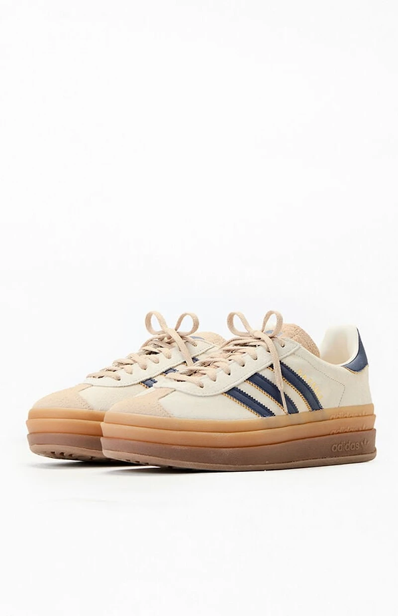 adidas Women's Tan & Black Gazelle Bold Sneakers