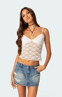 Edikted Eira Sheer Lace Tank Top