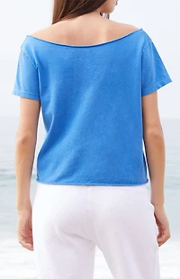 John Galt Blue Robyn Newport Beach Off-The-Shoulder Top