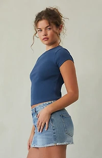 Pacsun Lara Light Indigo Low Rise Denim Mini Skirt