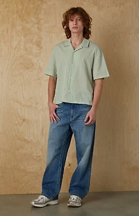 Pacsun White Pointelle Oversized Camp Shirt