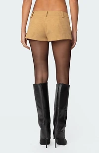 Edikted Shane Faux Suede Micro Shorts