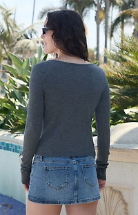 John Galt Gray Soft Button Down Cardigan