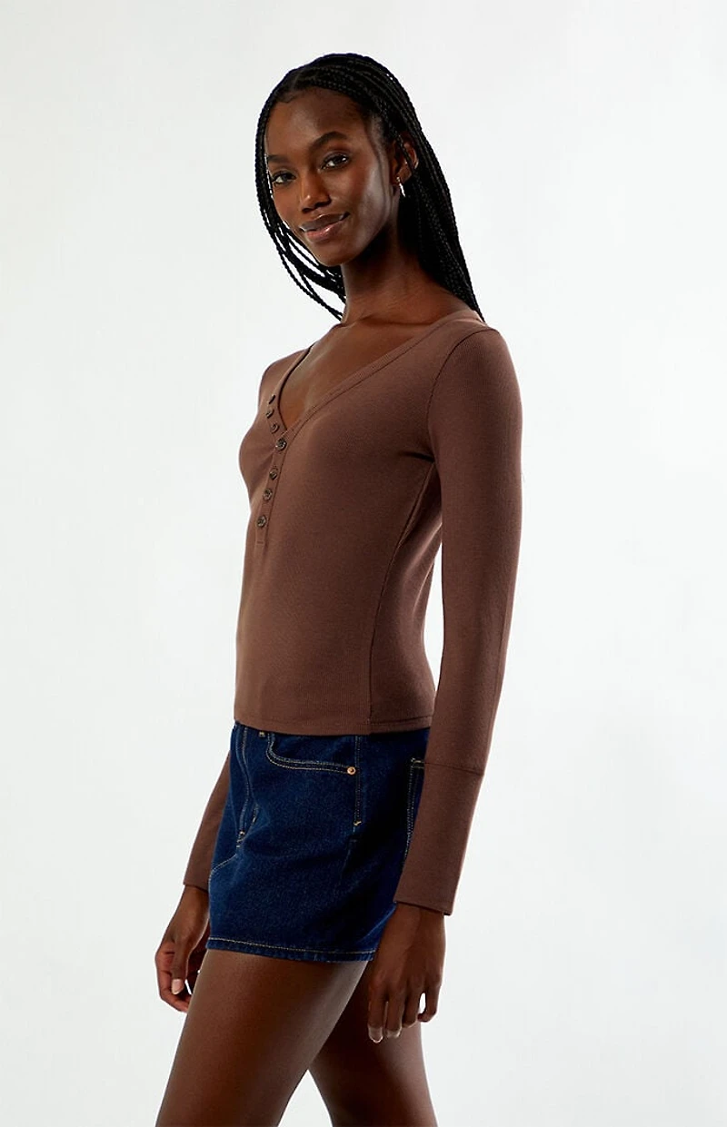 Your Favorite Payton Long Sleeve Henley Top