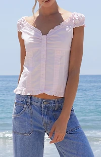 John Galt Pink Elena Top