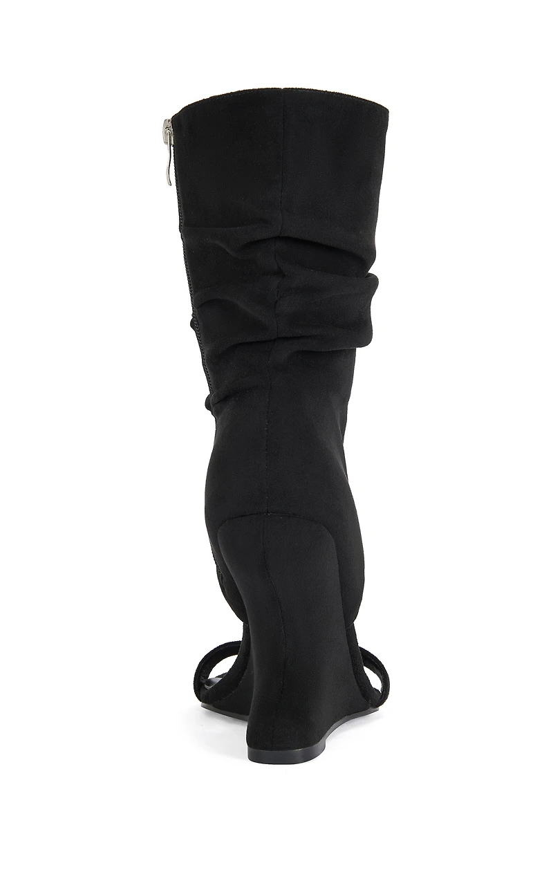 AZALEA WANG Women's Kyvelisa Slouchy Faux Suede Wedge Sandals