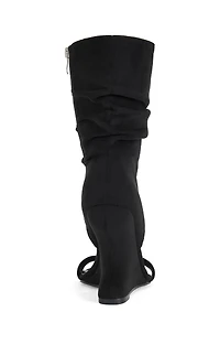 AZALEA WANG Women's Kyvelisa Slouchy Faux Suede Wedge Sandals