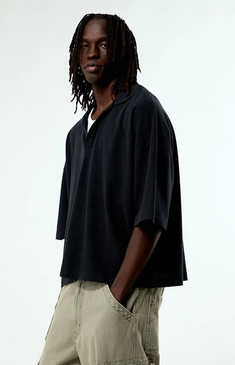 Pacsun Black Solid Polo Shirt
