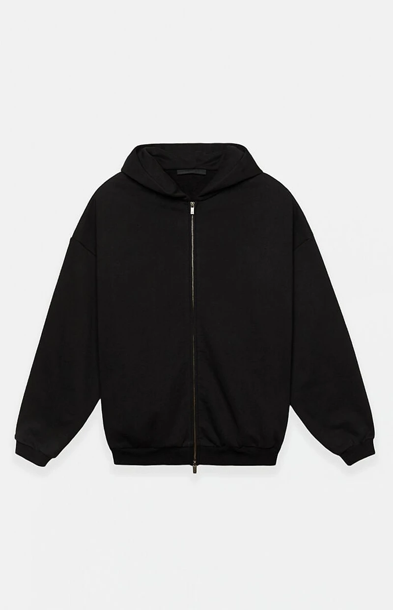 Fear of God ESSENTIALS Black Heavy Fleece Full Zip Hoodie