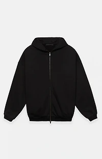 Fear of God ESSENTIALS Black Heavy Fleece Full Zip Hoodie