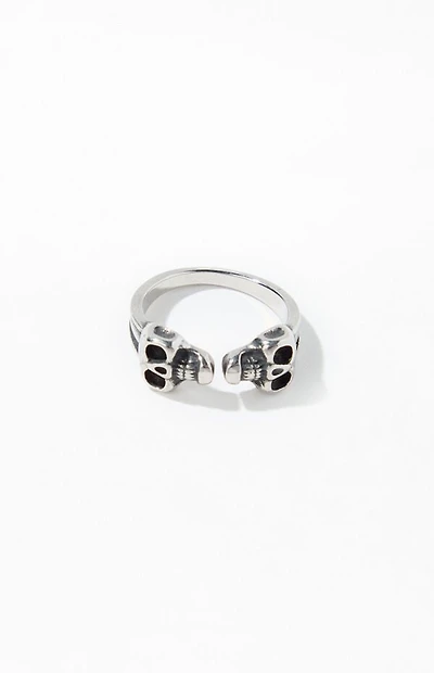 Pacsun Silver Skull And Bones Ring