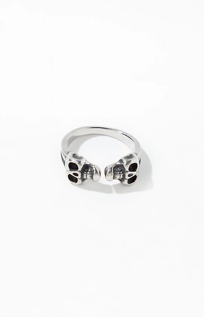 Pacsun Silver Skull And Bones Ring