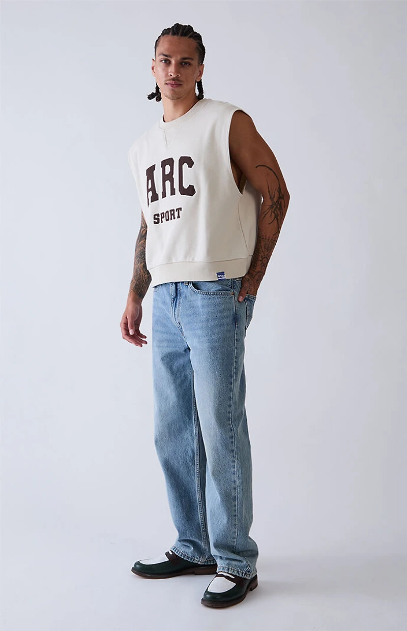 A.R.C. Gray Sport Cut Off Muscle Crew Neck Sweatshirt