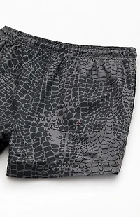 Pacsun Black Crocodile 4.5" Swim Trunks